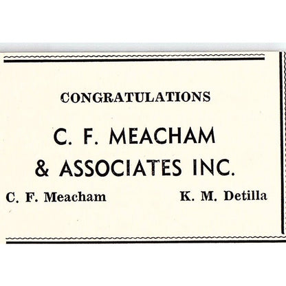 C.F. Meacham & Associates Inc K.M. Detilla - Taft CA 1965 Ad AF8-S27