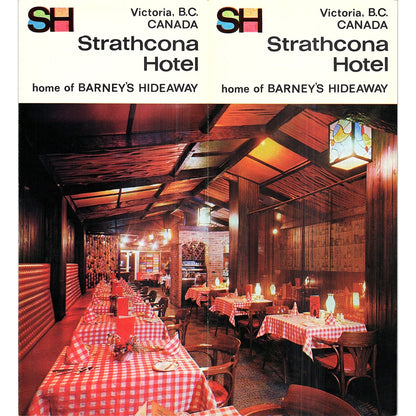 Strathcona Hotel Barney's Hideaway Victoria BC Travel Brochure TH2-TB4