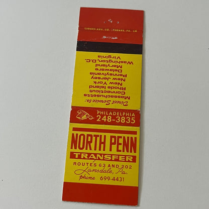 North Penn Transfer Lansdale PA Vintage Matchbook Cover TB6-MB2-5