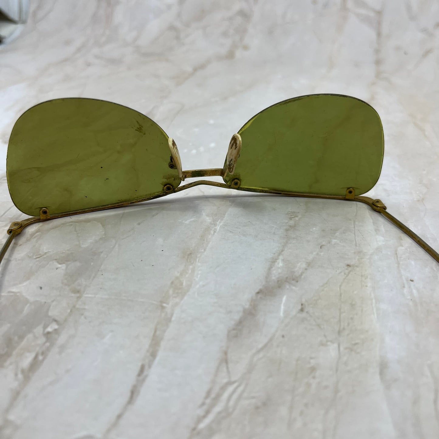 Vintage Rimless Brass Tone Sunglasses Eyeglasses Frames TD5G1-1