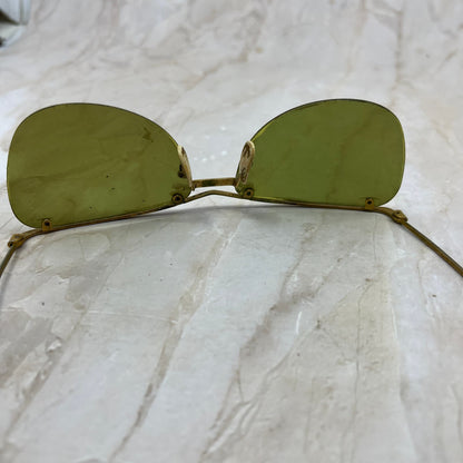 Vintage Rimless Brass Tone Sunglasses Eyeglasses Frames TD5G1-1