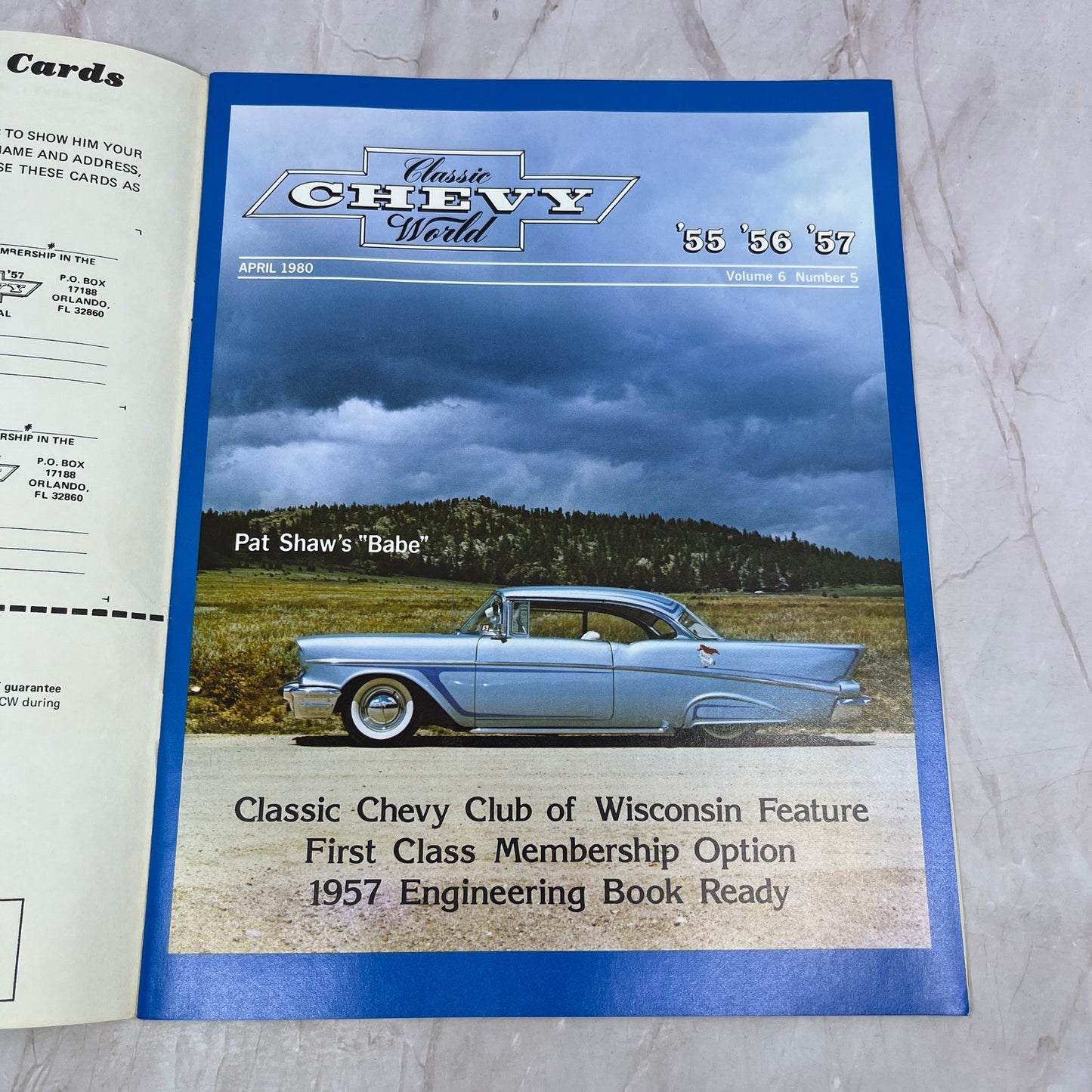 Pat Shaw Babe - '55, '56, '57 Classic Chevy World Magazine - Apr 1980 M30