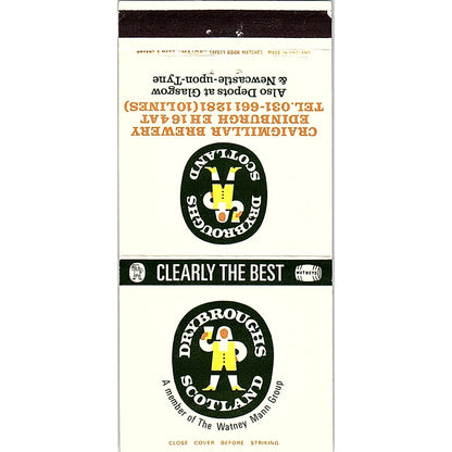Drybroughs Scotland Craigmillar Brewery Edinburg Vintage Matchbook TB6-MB2-8