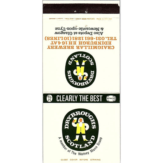 Drybroughs Scotland Craigmillar Brewery Edinburg Vintage Matchbook TB6-MB2-8