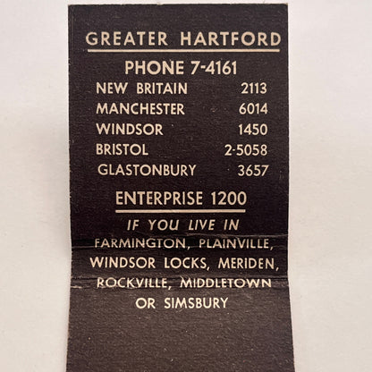 Brown Thomson's Hartford's Friendly Department Store Vintage Matchbook TB8-MB-15