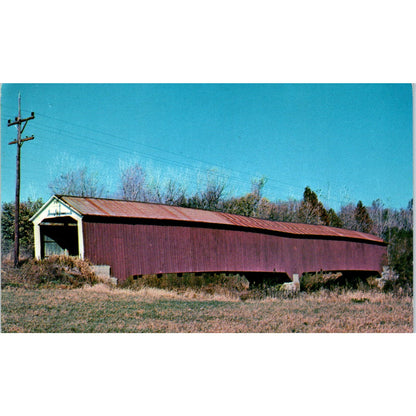 Jeffries Ford Bridge Parke County Big Raccoon Creek Covered Bridge Postcard PC8