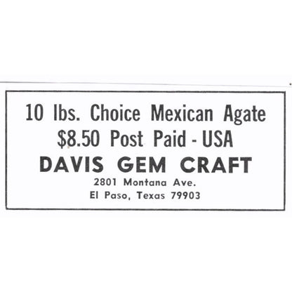 Davis Gem Craft El Paso Texas 1972 Ad AF8-S5