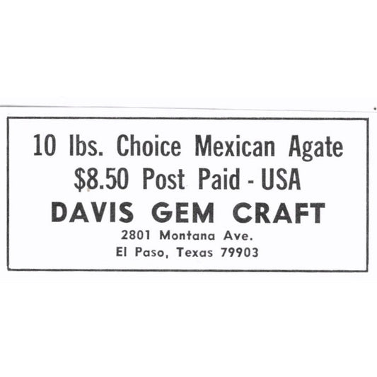 Davis Gem Craft El Paso Texas 1972 Ad AF8-S5