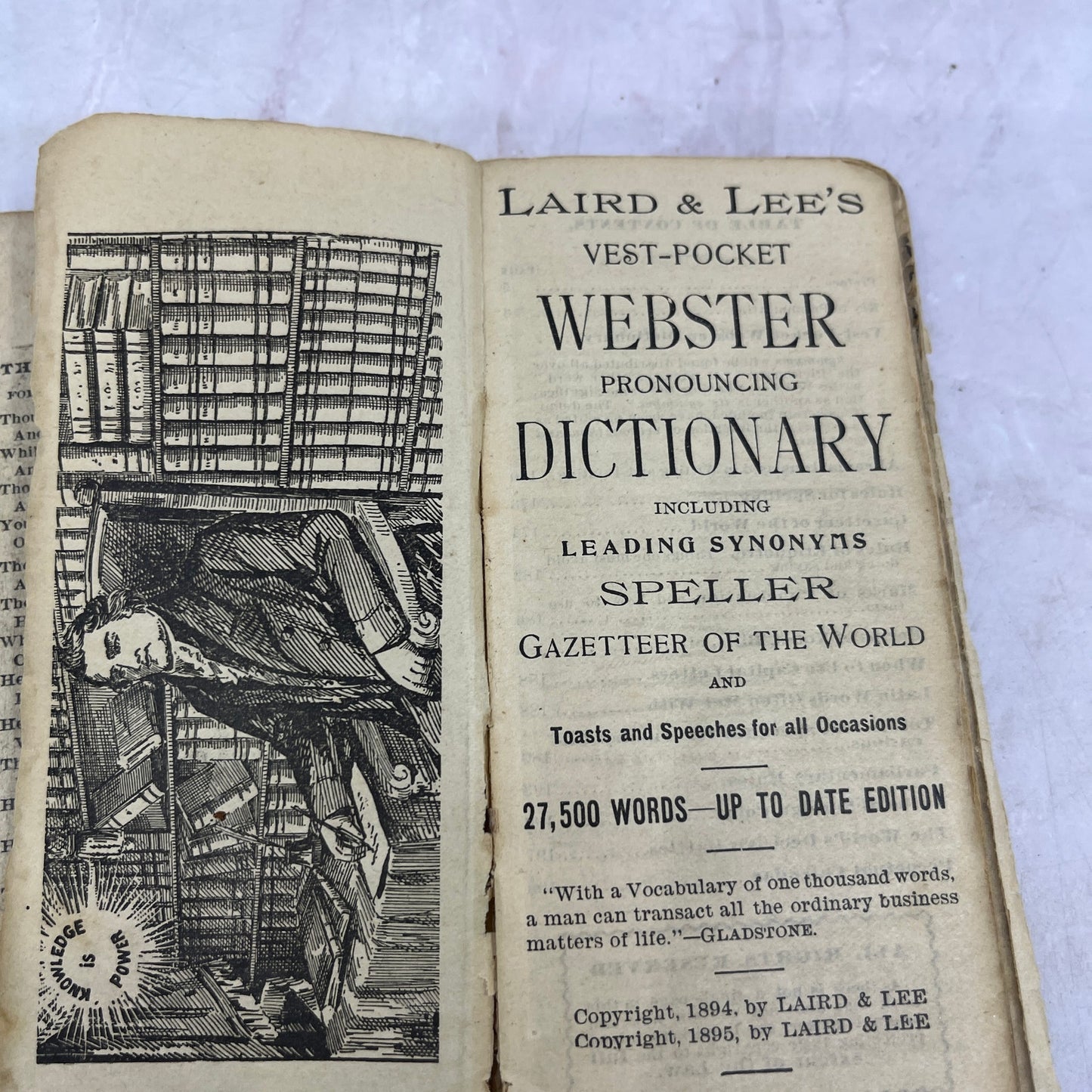 1895 Laird & Lee's Vest Pocket Webster Dictionary TA9-B1