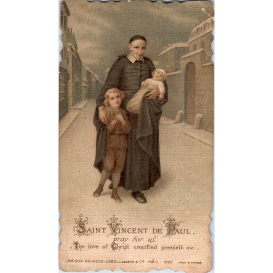 Victorian Prayer Card Bookmark Saint Vincent De Paul France Die Cut AE4