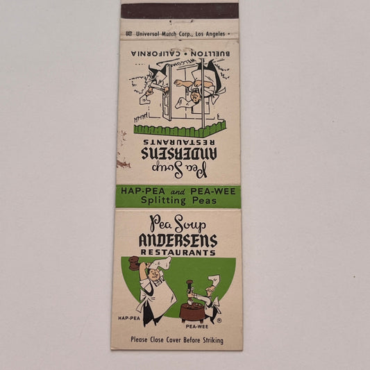 Andersen's Pea Soup Restaurants Buellton CA Vintage Matchbook Cover TB6-MB2-3
