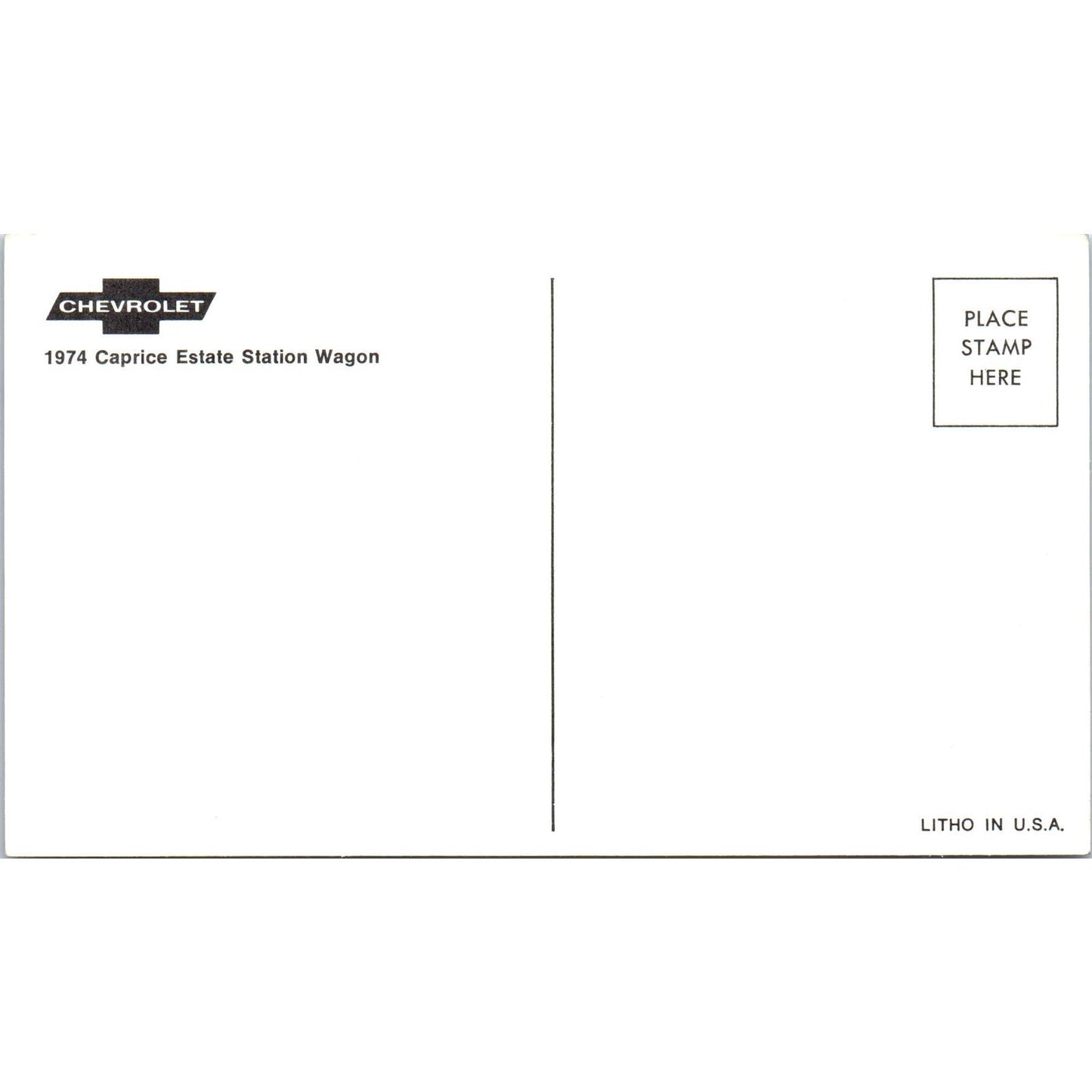 1974 Chevrolet Chevy Caprice Estate Station Wagon Vintage Postcard PC2