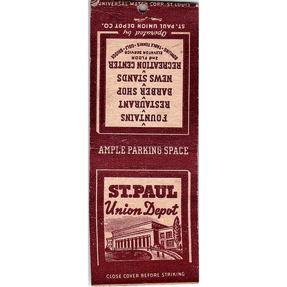 St. Paul Union Depot Co WI Vintage Matchbook Cover SC7-Y4