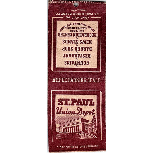 St. Paul Union Depot Co WI Vintage Matchbook Cover SC7-Y4