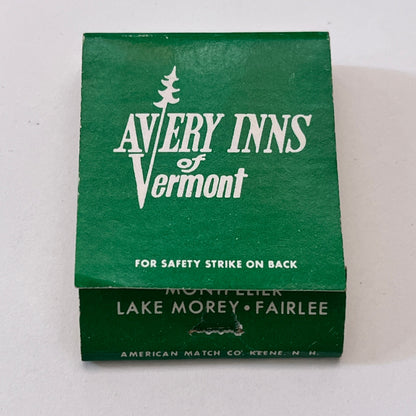 Avery Inns of Vermont Montpelier Tavern Bonnie Oaks Matchbook Cover TB6-MB1-7