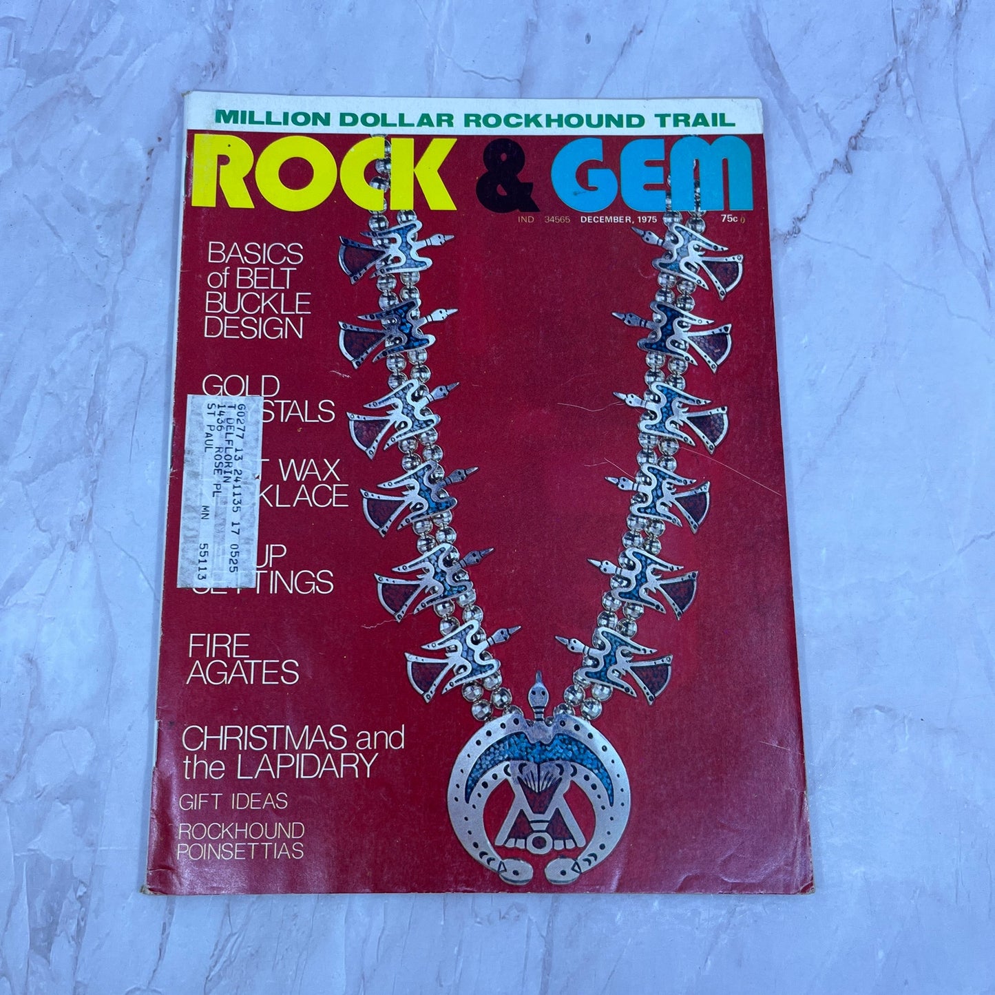 Fire Agates Rockhound Poinsettias - Rock & Gem Magazine - Dec 1975 M24