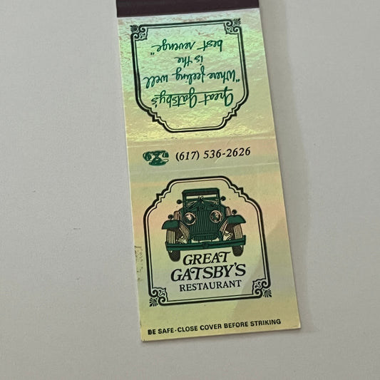 Great Gatsby's Restaurant Boston MA Matchbook Cover TB6-MB2-4