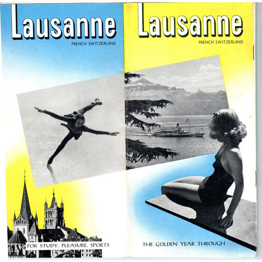 1947 Lausanne French Switzerland Booklet Map & Travel Brochure TF4-B2