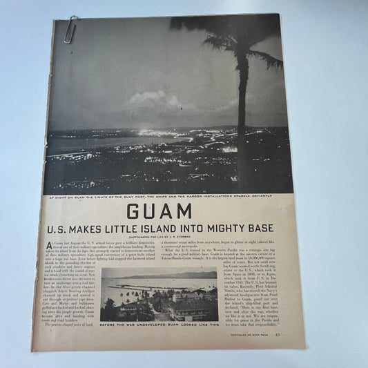 Guam - US Makes Island into Mighty Base 7 Pages 1940s WWII Era Article V29-5