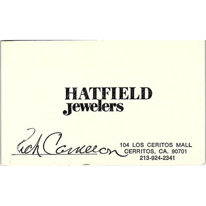 Hatfield Jewelers Cerritos, CA Vintage Business Card SF3-B9
