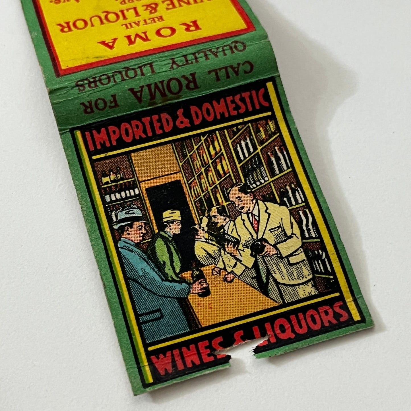 Roma Wine & Liquor 731 Amsterdam Ave NY Vintage Matchbook Cover TB6-MB1-12