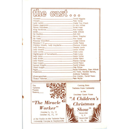 Granbury Opera House - Once Upon a Mattress Program AB8-RS1