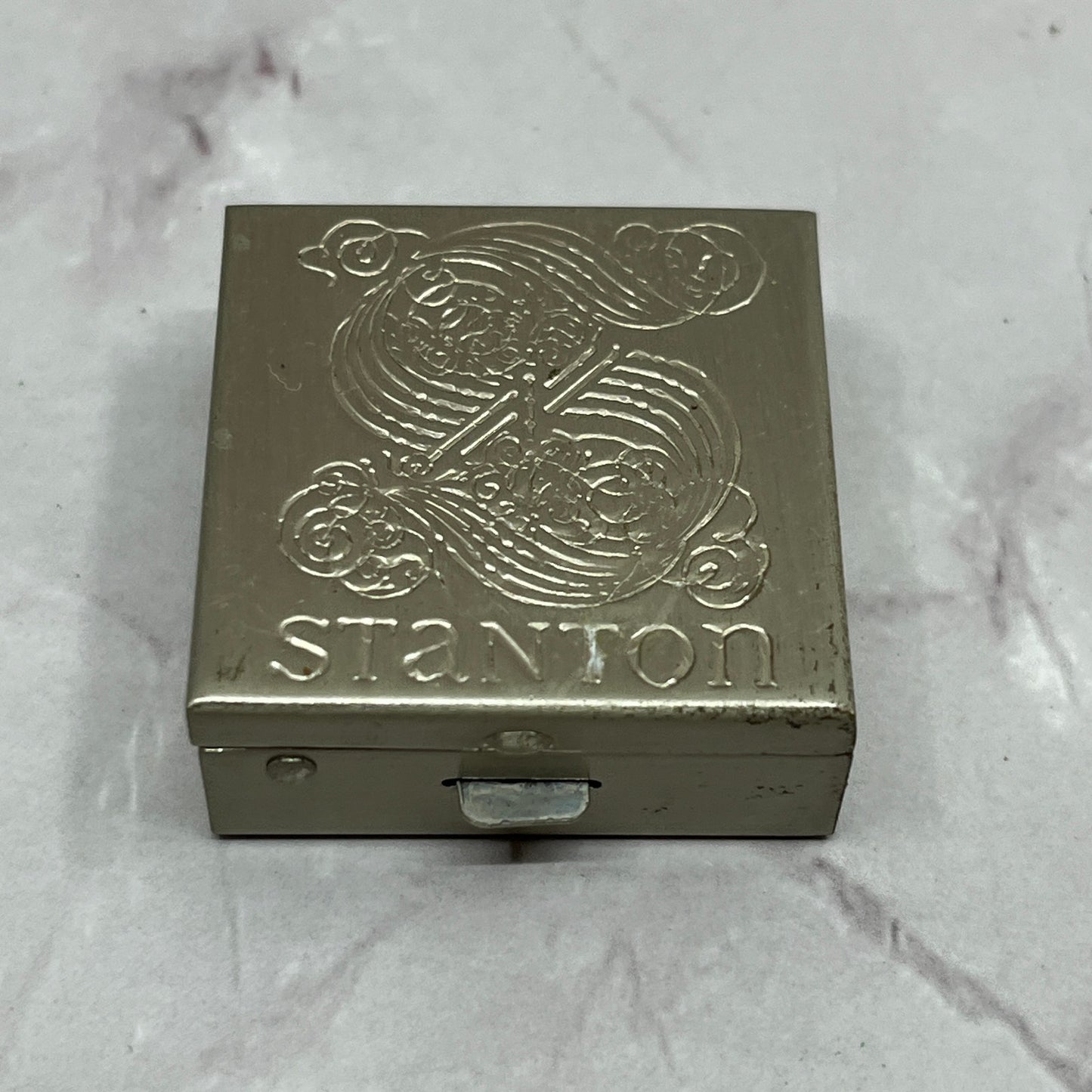 Vintage MCM Stamped "Stanton" Metal Pill Box Organizer SC1