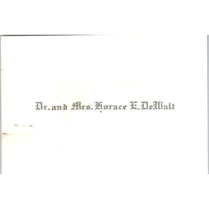 Dr. and Mrs. Horace E. DeWalt Vintage Calling Card AF1