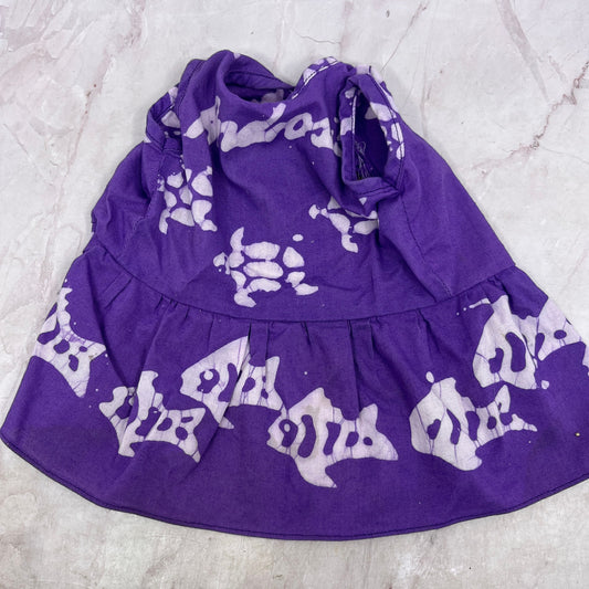 Vintage American Girl Doll 1990s Androsia Batik Purple Bahamas Dress