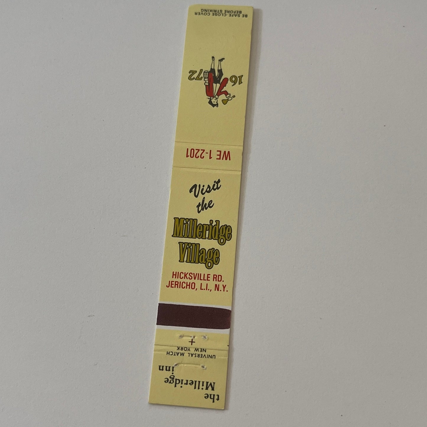 Milleridge Village Jericho Long Island NY Vintage Matchbook TB6-MB2-9