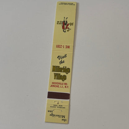 Milleridge Village Jericho Long Island NY Vintage Matchbook TB6-MB2-9