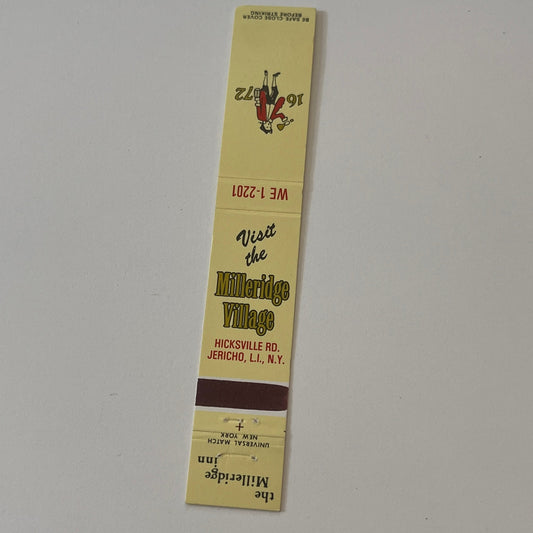 Milleridge Village Jericho Long Island NY Vintage Matchbook TB6-MB2-9