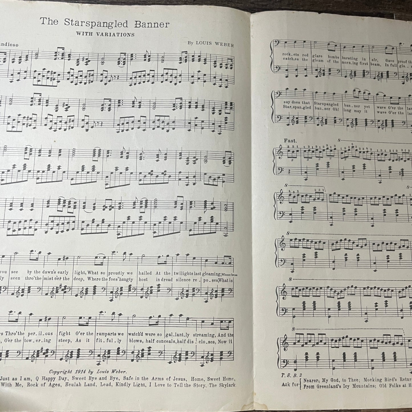 The Star Spangled Banner Louis Weber 1914 Sheet Music V13