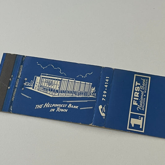 1st National Bank Appleton WI Vintage Matchbook Cover MB59-4