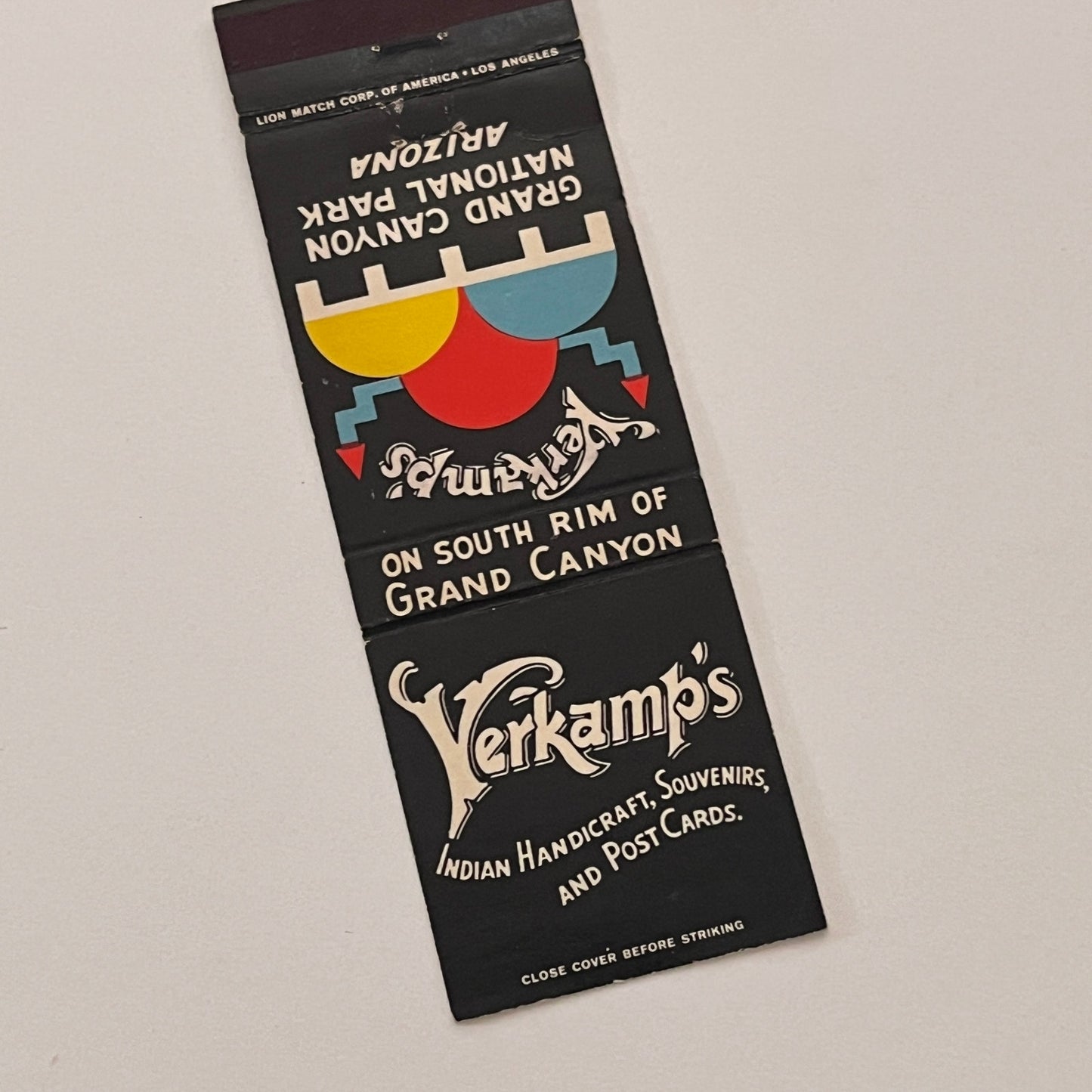 Verkamp's at Grand Canyon National Park AZ Vintage Matchbook Cover TB6-MB2-2