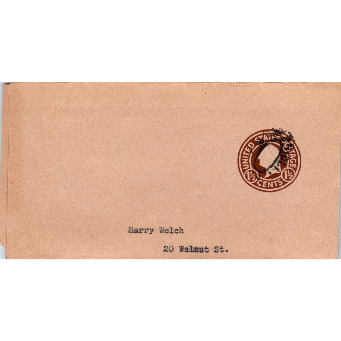 Antique Harry Welch 1 1/2 Cent Stamp Postal Cover Ai5-PCL