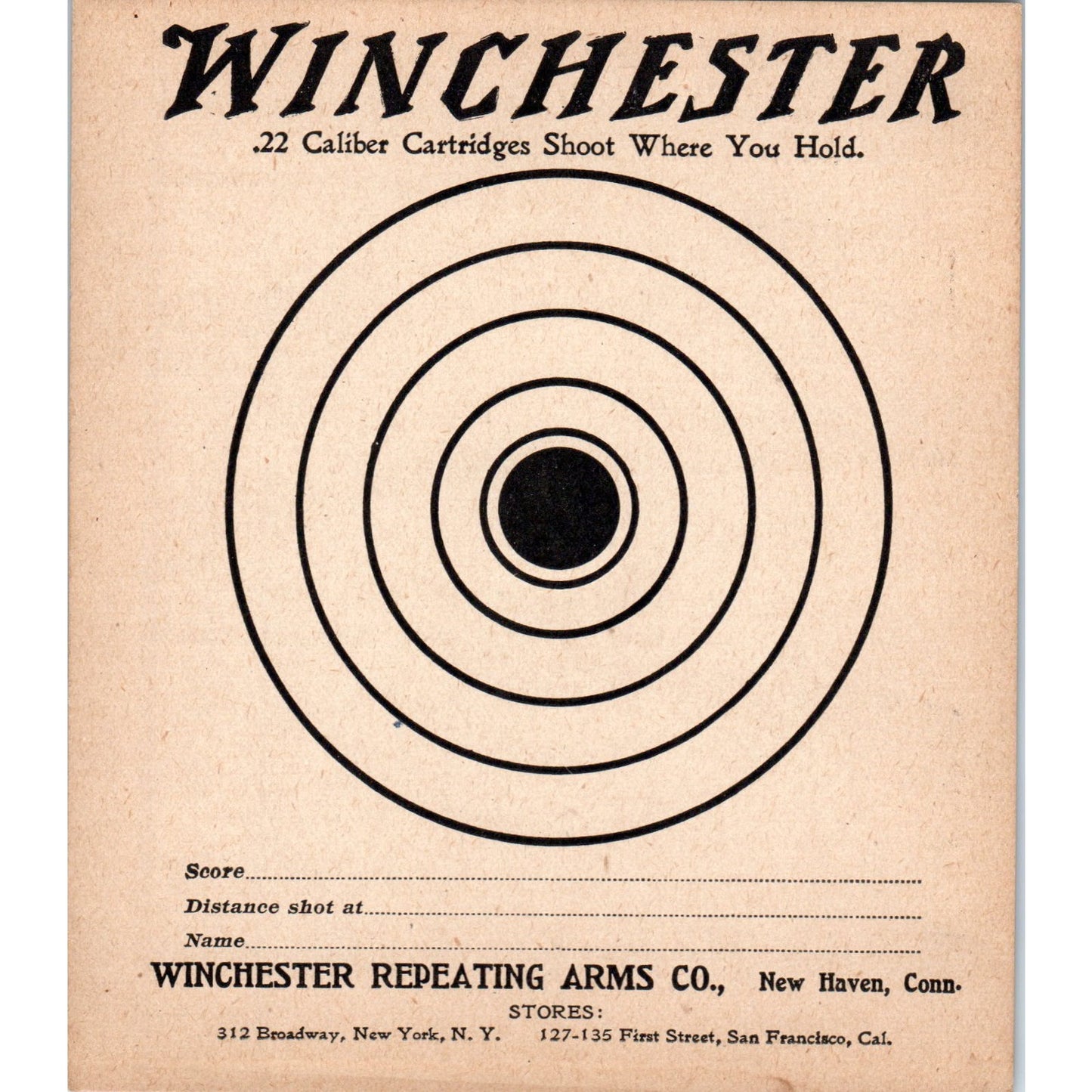 1903 Winchester Repeating Arms New Haven, CONN Combo Target Trade Card AD8-R3