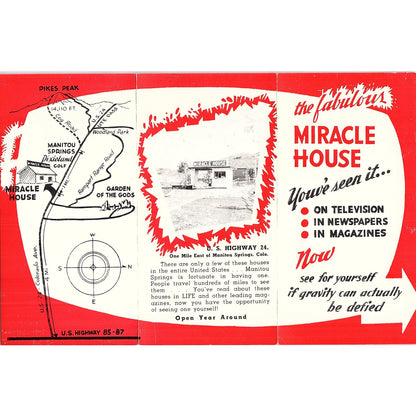 1950s The Fabulous Miracle House Manitou Springs CO Travel Brochure AF9-H1