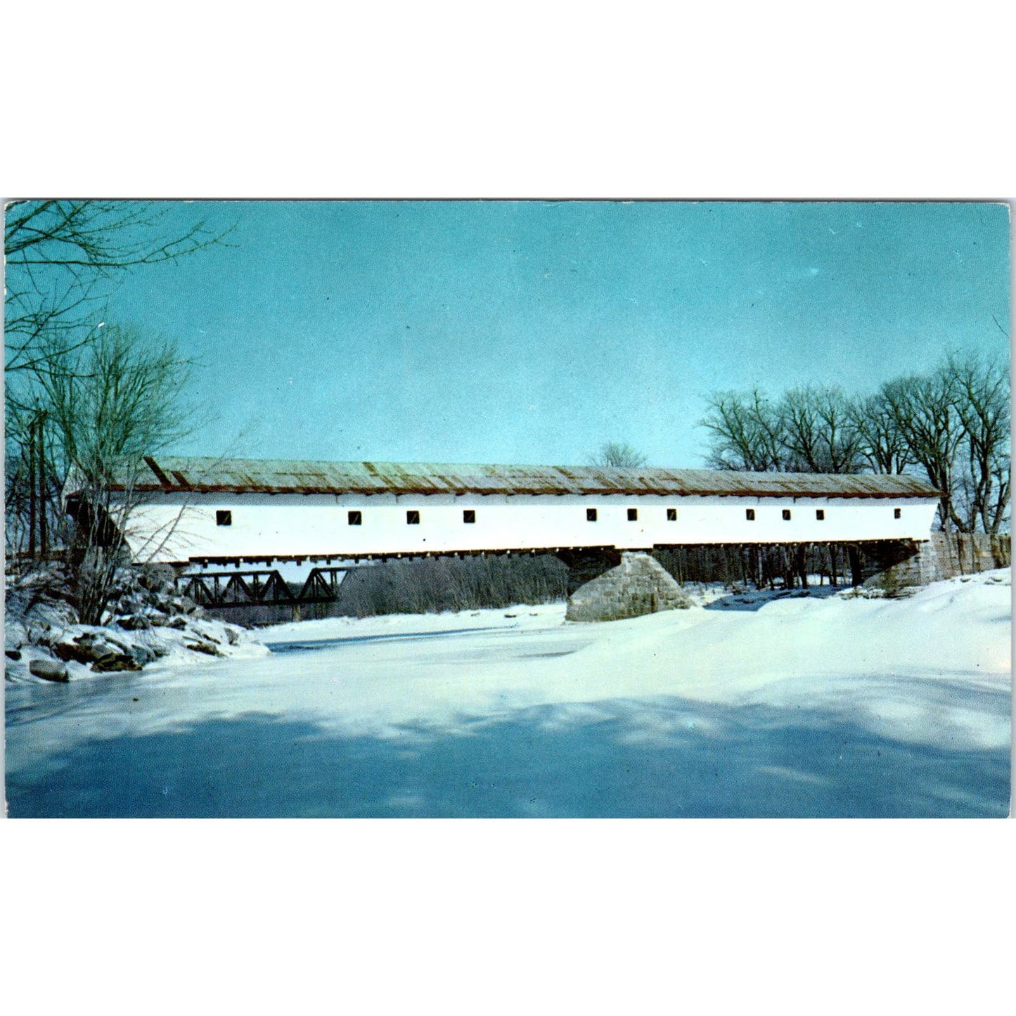 Smith Bridge Saco River White Mountains NH Covered Bridge Postcard PB13