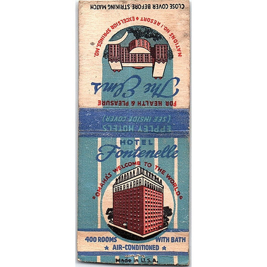 Eppley Hotels The Fontenelle Omaha NE Vintage Matchbook Cover SC7-Y9