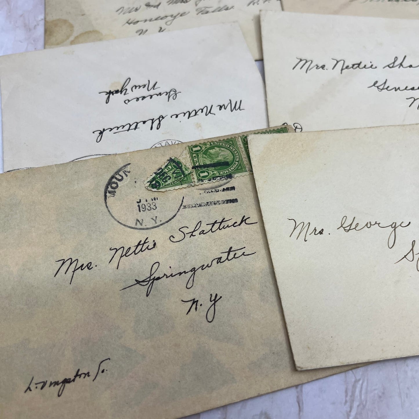 1920-50s John George Nettie Shattuck NY Set of Postal Cover Envelopes TG9-PC-6