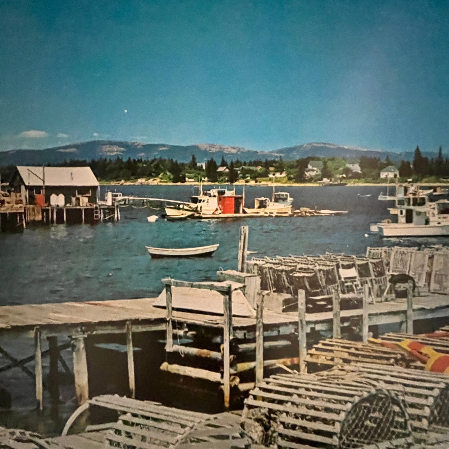 Fisherman's Wharf ME Boothbay Harbor Maine 12x16" Art Print FL1