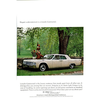 Lincoln Continental Cream Automobile Car - Vintage Magazine Ad D20