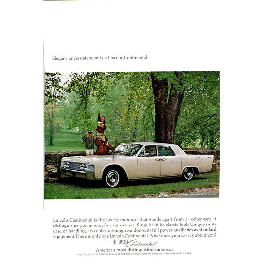 Lincoln Continental Cream Automobile Car - Vintage Magazine Ad D20