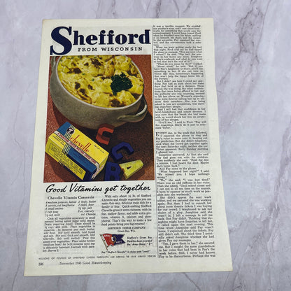 Shefford Cheese Green Bay Wisconsin Chevelle Casserole Recipe Vtg Ad 8x11 V17