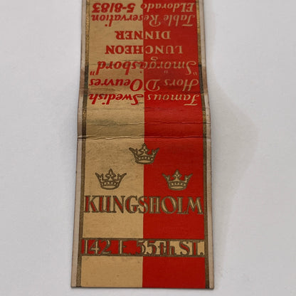 Kingsholm Smorgasbord 142 E. 55th St Vintage Matchbook Cover MM3-2