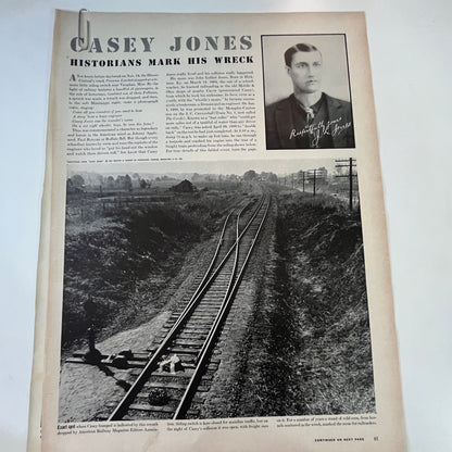 Casey Jones - Historians Mark His Wreck 3 Pages 1940s WWII Era Article V30-1