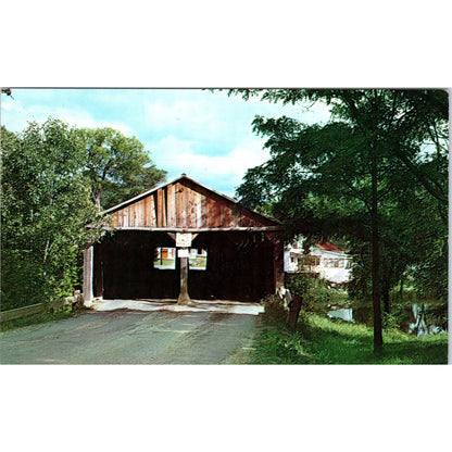 Pulp Mill Bridge Otter Creek Middlebury Vermont Covered Bridge Postcard PB13