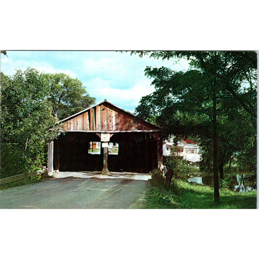 Pulp Mill Bridge Otter Creek Middlebury Vermont Covered Bridge Postcard PB13