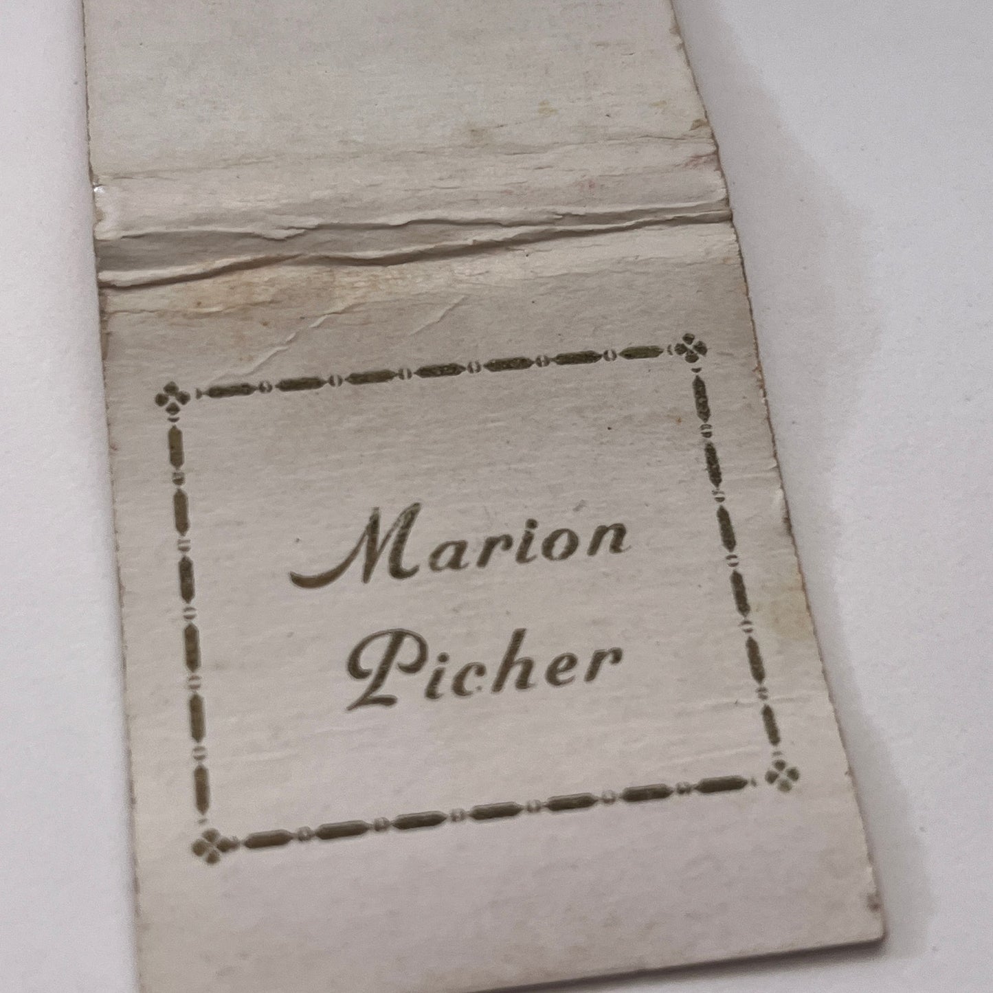 Marion Picher Monogrammed Vintage Matchbook Cover MM3-5